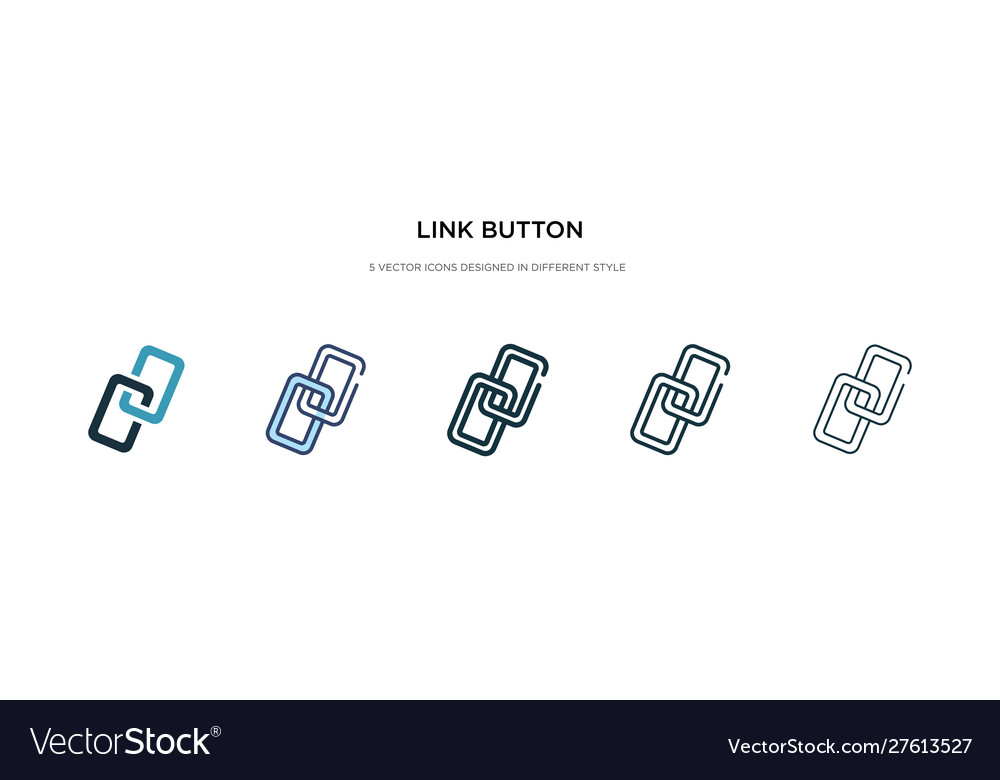 Link button icon in different style two colored Vector Image