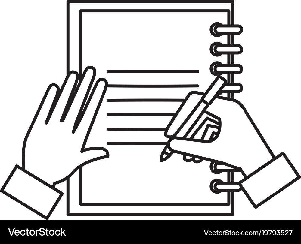 Note book with hand write Royalty Free Vector Image