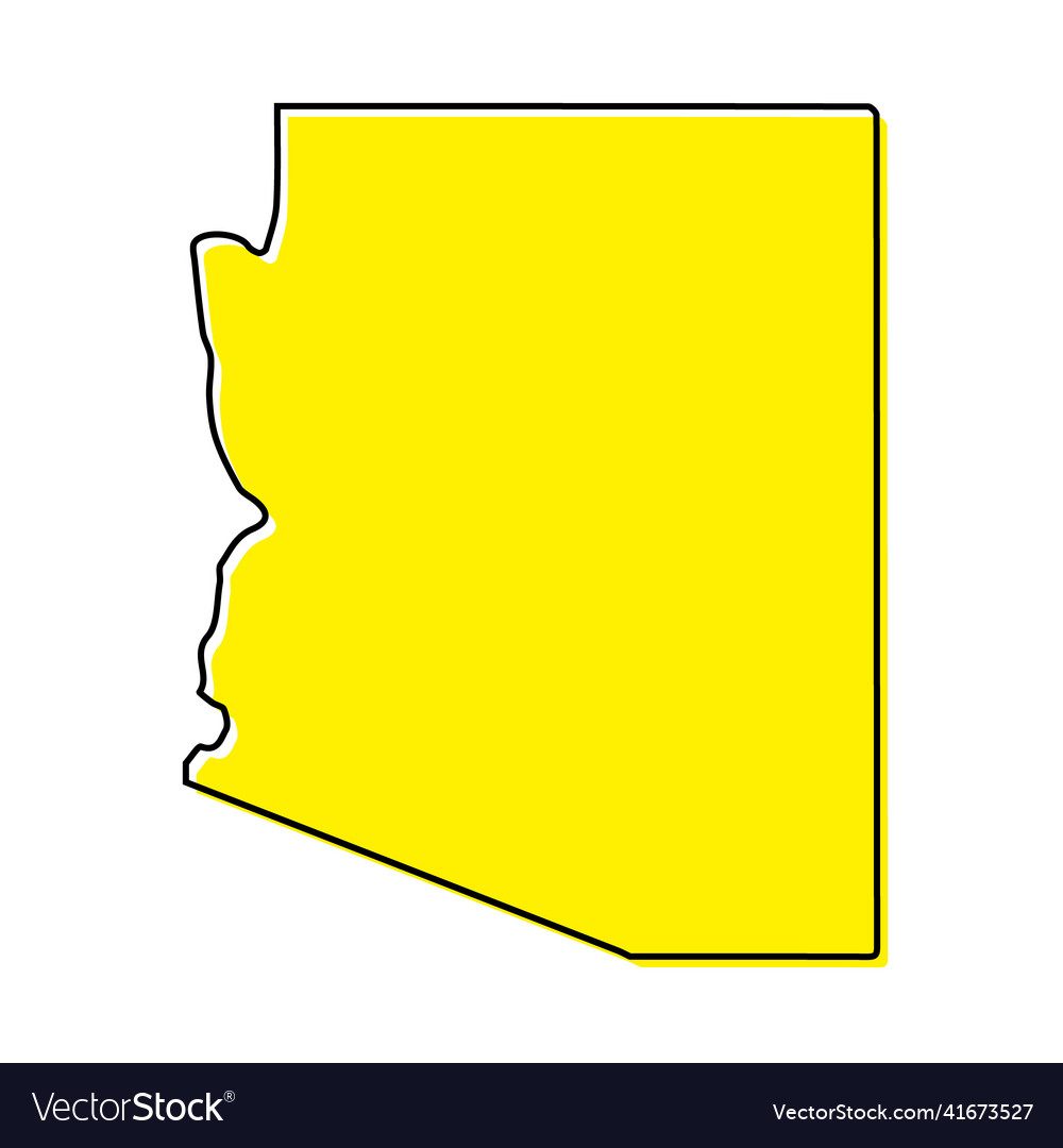 Simple outline map of arizona is a state