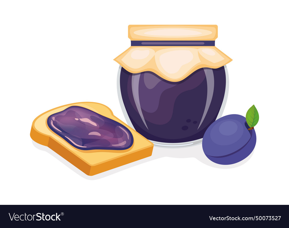 Toasted bread with plum jam icon