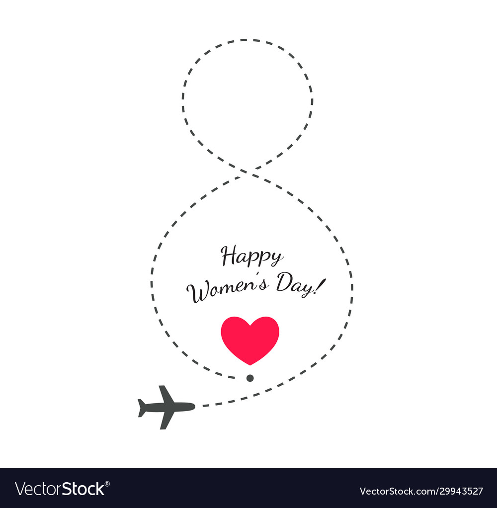 Travel gift on women s day greeting card eight vector image Travel gift on women s day greeting card eight