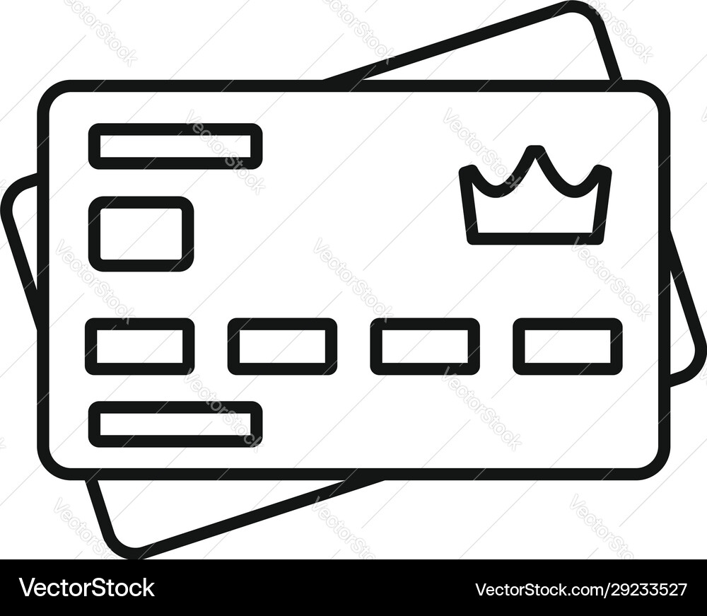 Vip client credit card icon outline style Vector Image