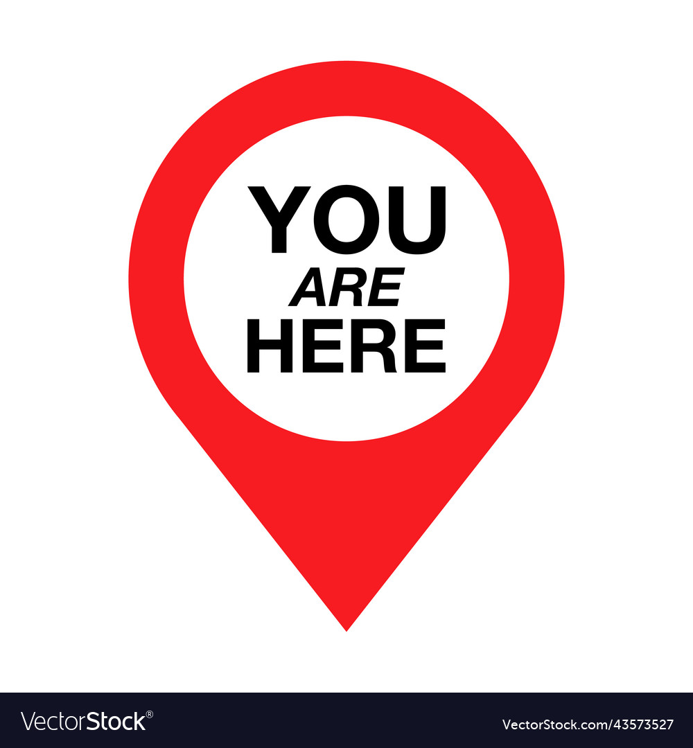 You are here location logo marker Royalty Free Vector Image