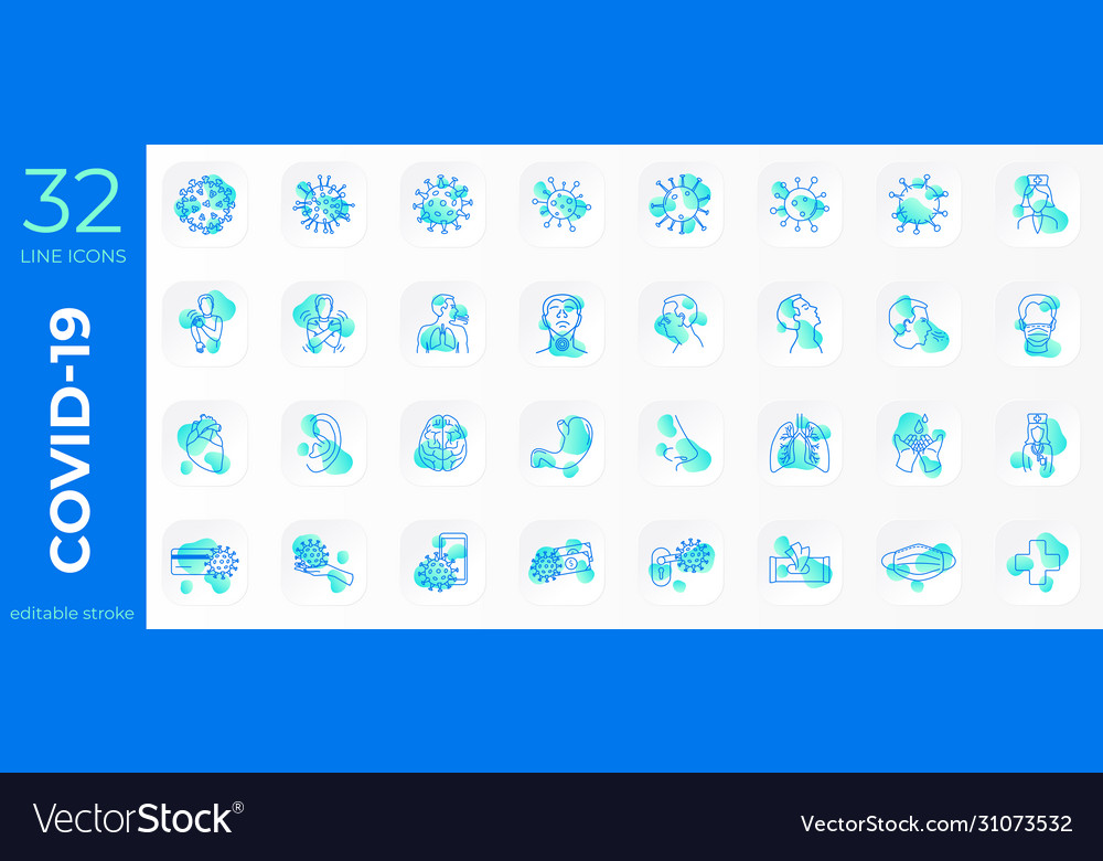 A set linear icons in neomorphism style