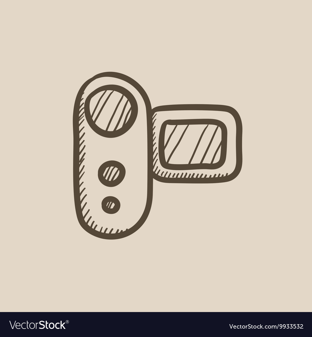 Digital video camera sketch icon Royalty Free Vector Image