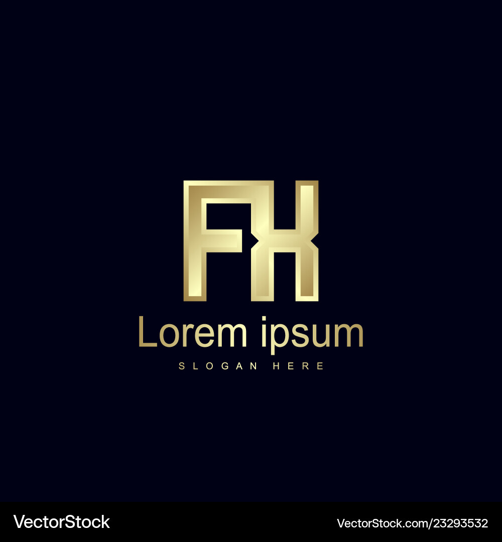 Initial letter fx logo template design Royalty Free Vector