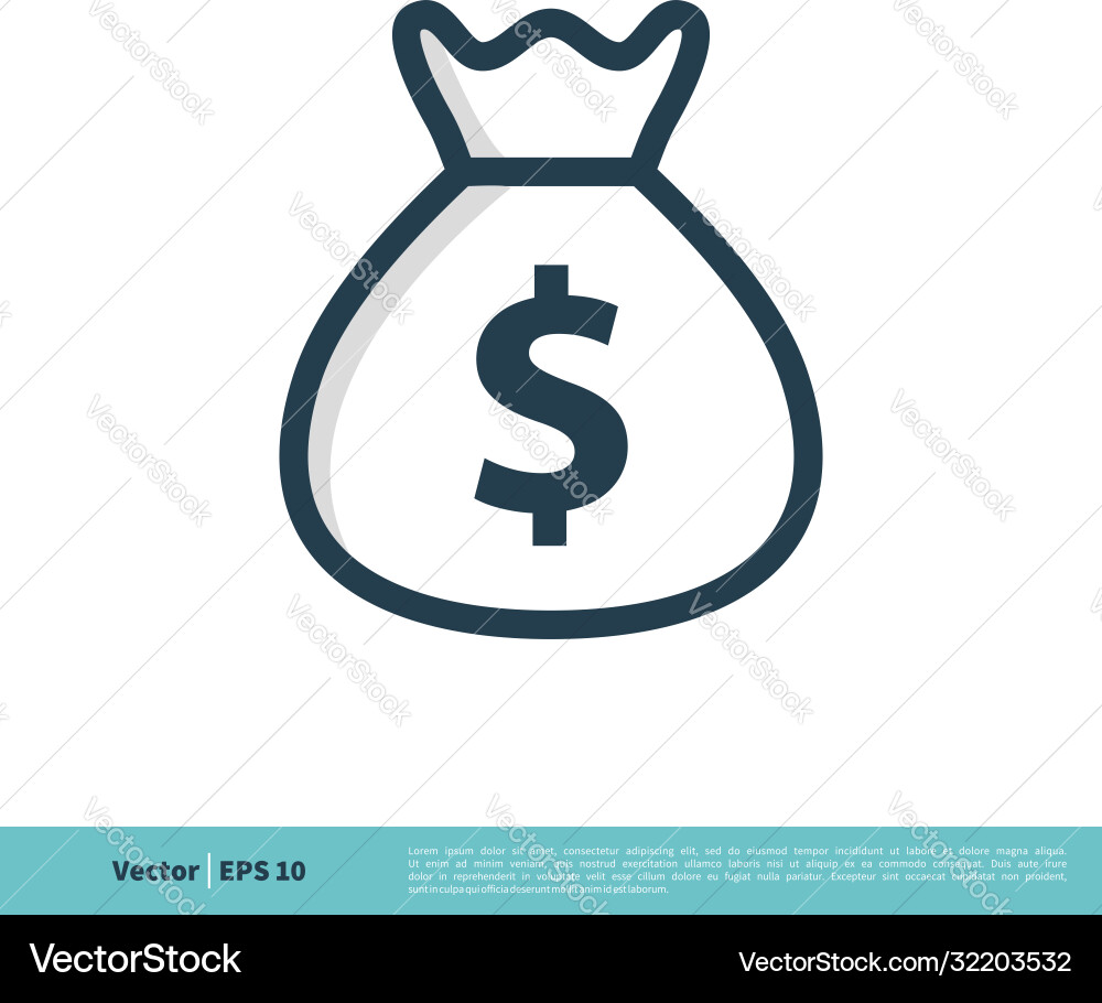 Money bag icon logo template design eps 10 Vector Image