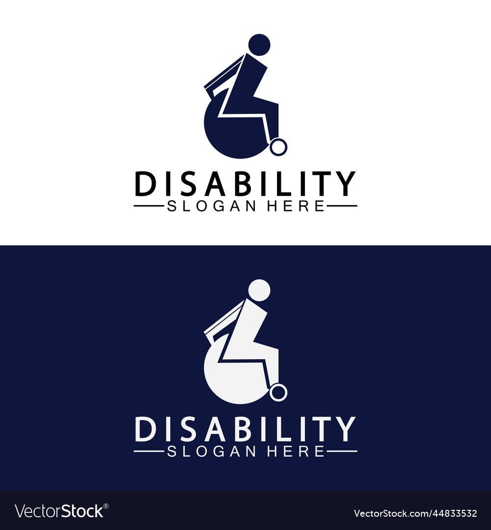 Passionate disability people support logo wheel Vector Image