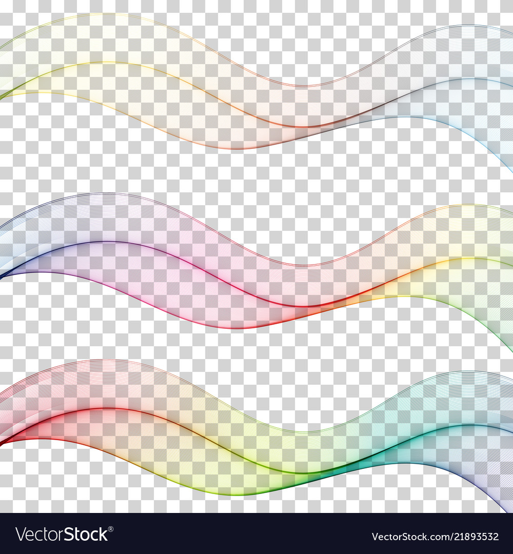 Set of abstract colourful wave isolated on white vector image Set of abstract colourful wave isolated on white