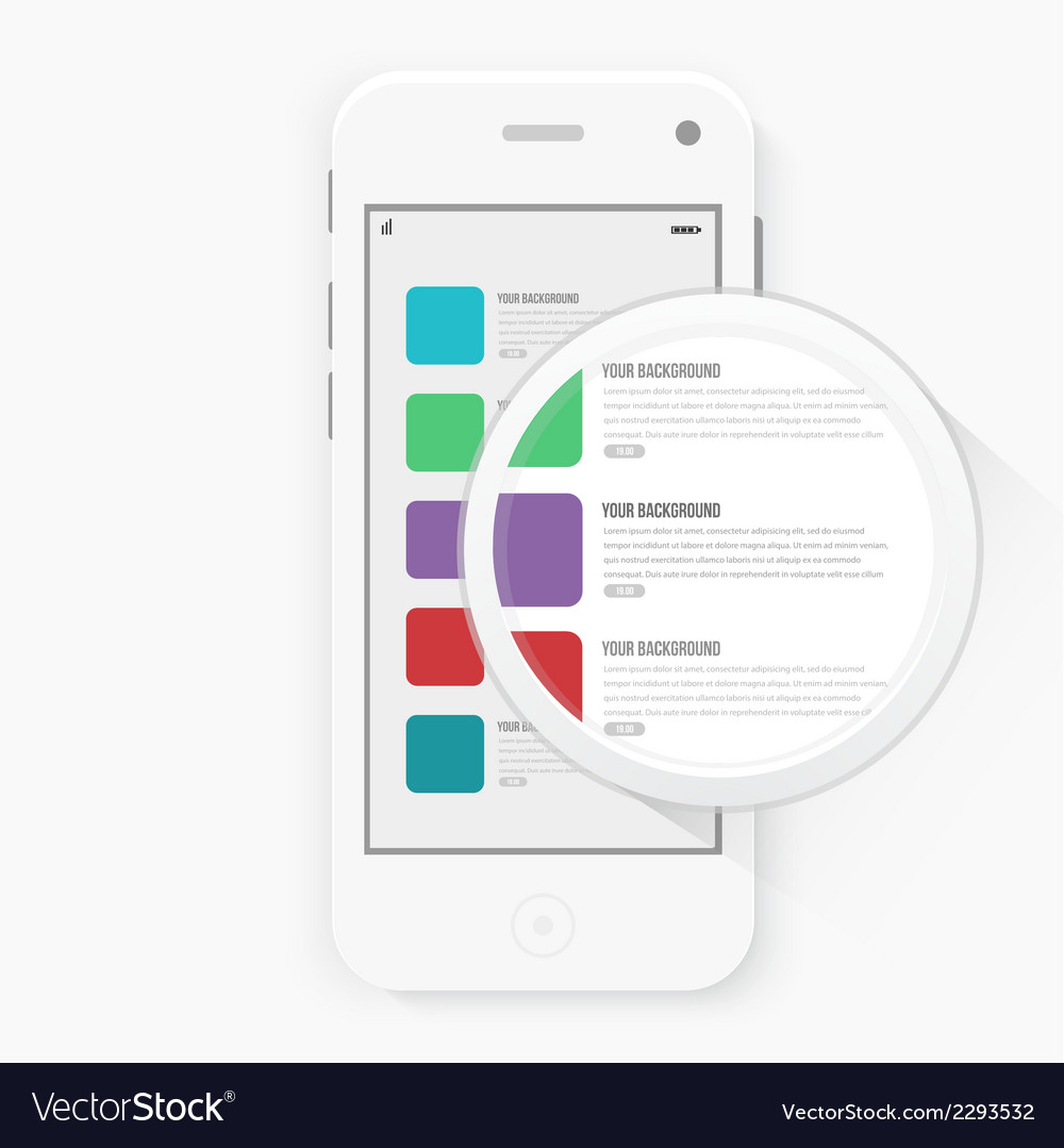 Smart phone with isolated realistic white Vector Image