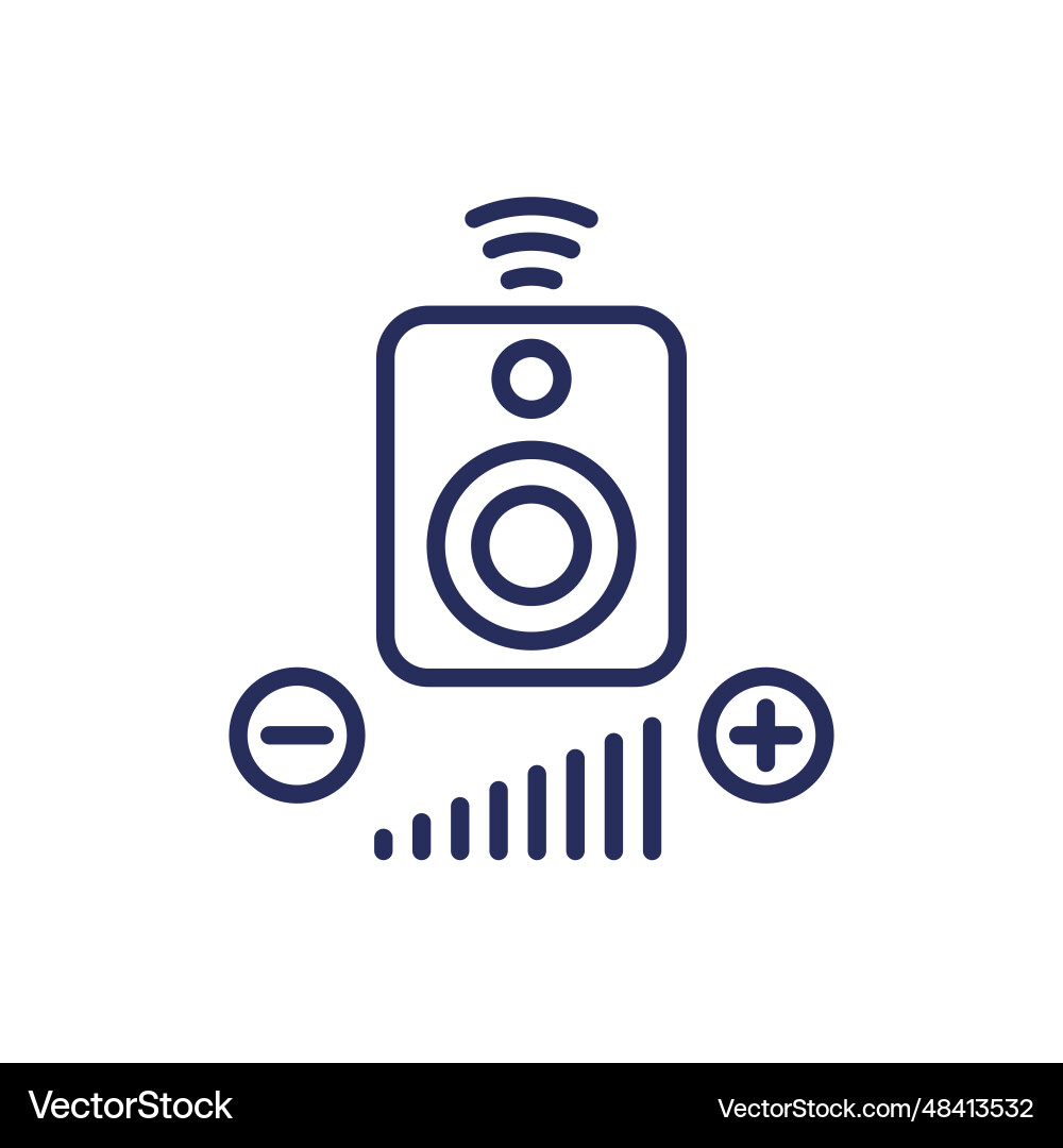 Smart speaker control line icon Royalty Free Vector Image