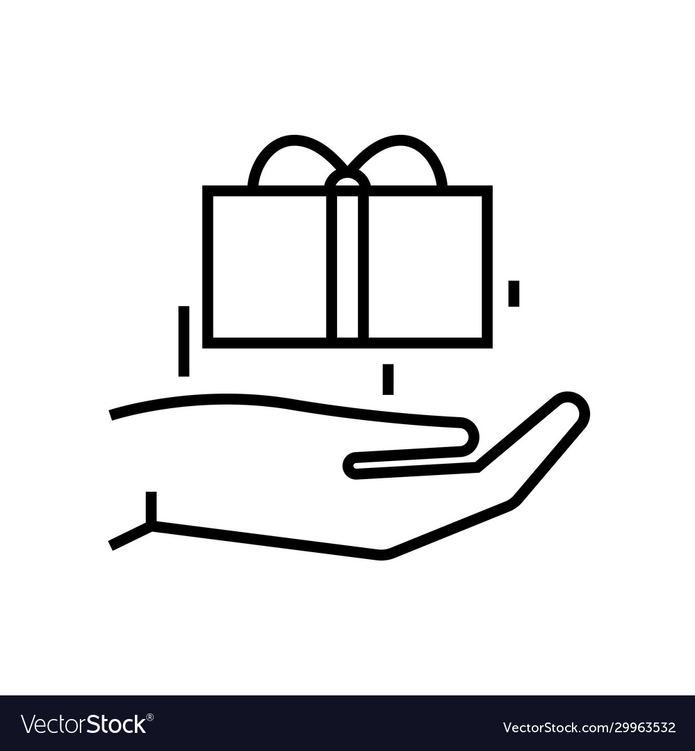 Wonder gift line icon concept sign outline