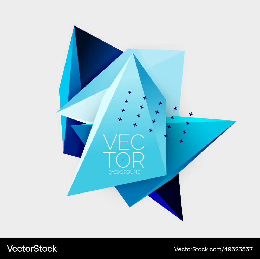 3d triangles geometric abstract background Vector Image