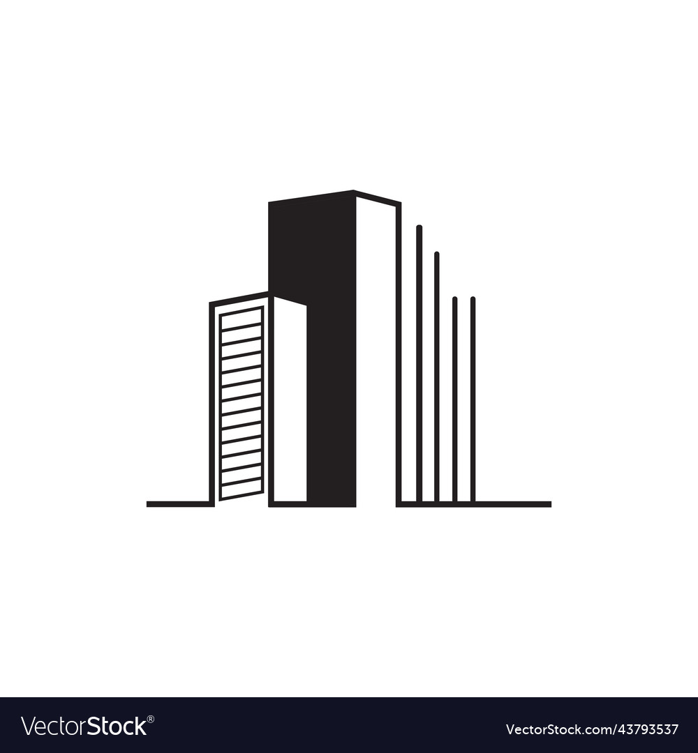 Building line art icon design template