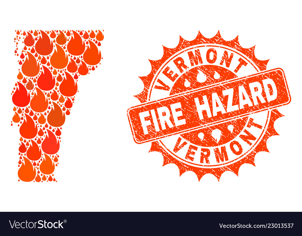 Composition of map vermont state burning