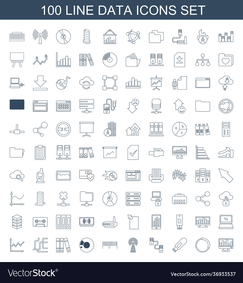 Data icons Royalty Free Vector Image - VectorStock