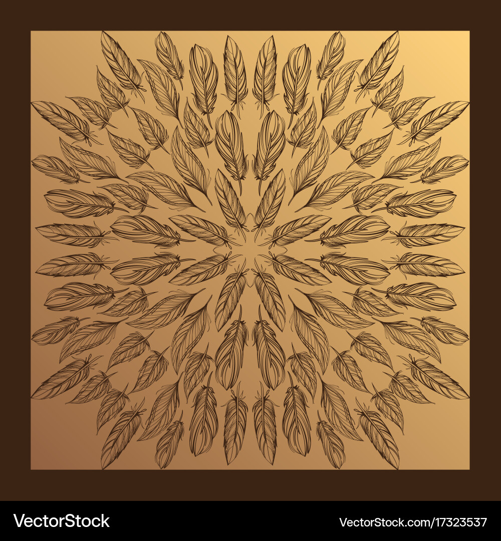 Feathers a set elements in style boho Royalty Free Vector