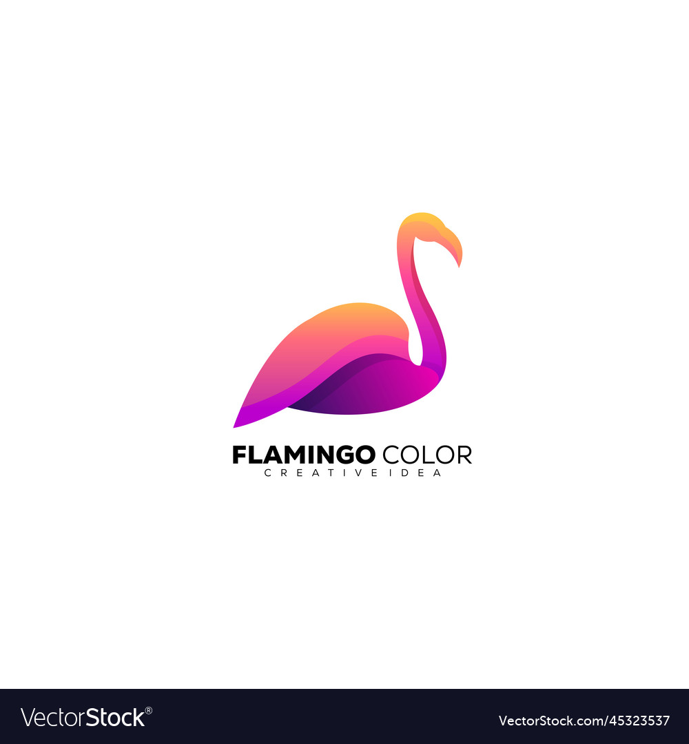 Flamingo colorful logo design template