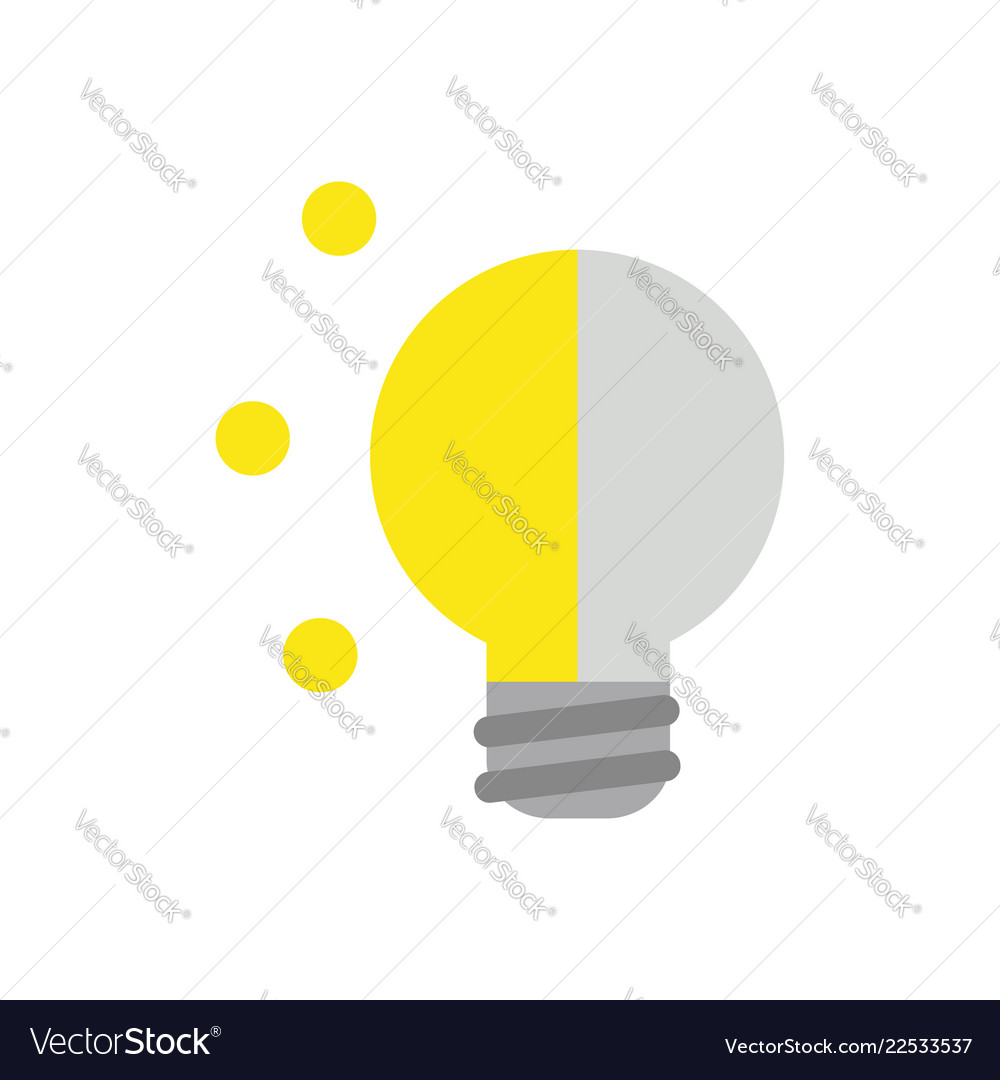 Icon concept of glowing and grey light bulb