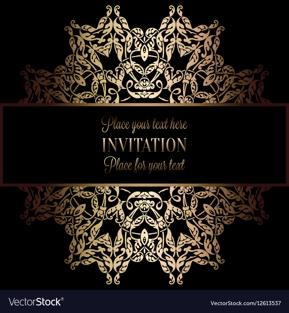 Invitation decorative golds 49 Royalty Free Vector Image