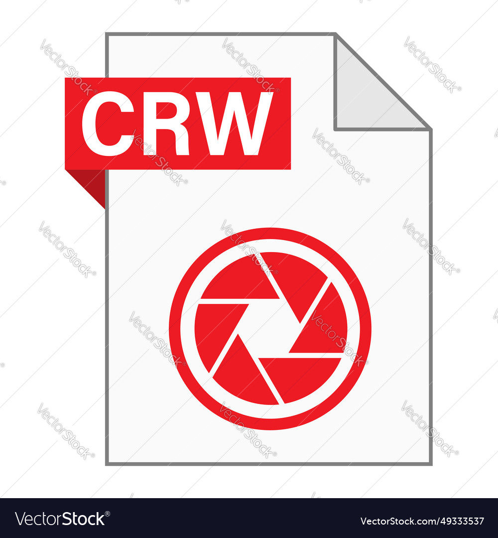 Modern flat design of crw file icon for web Vector Image