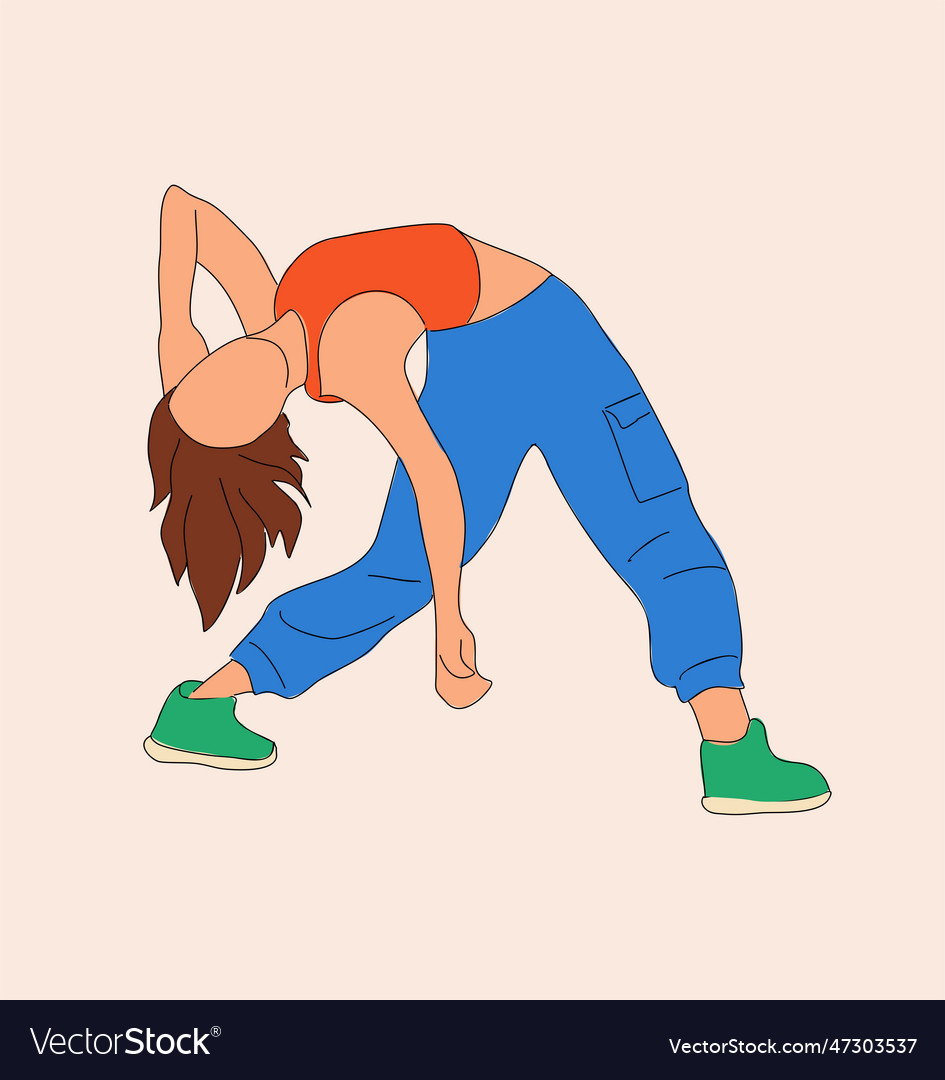 Teenager dancer hip hop breakdance outline