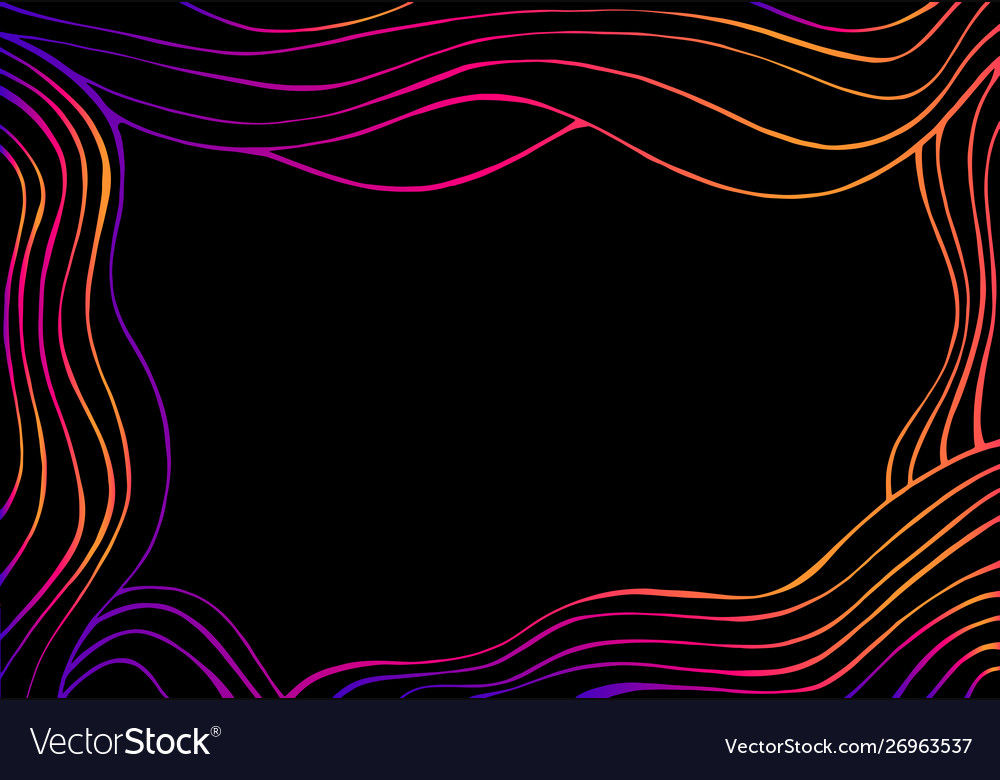 Vintage psychedelic abstract waves frame gradient