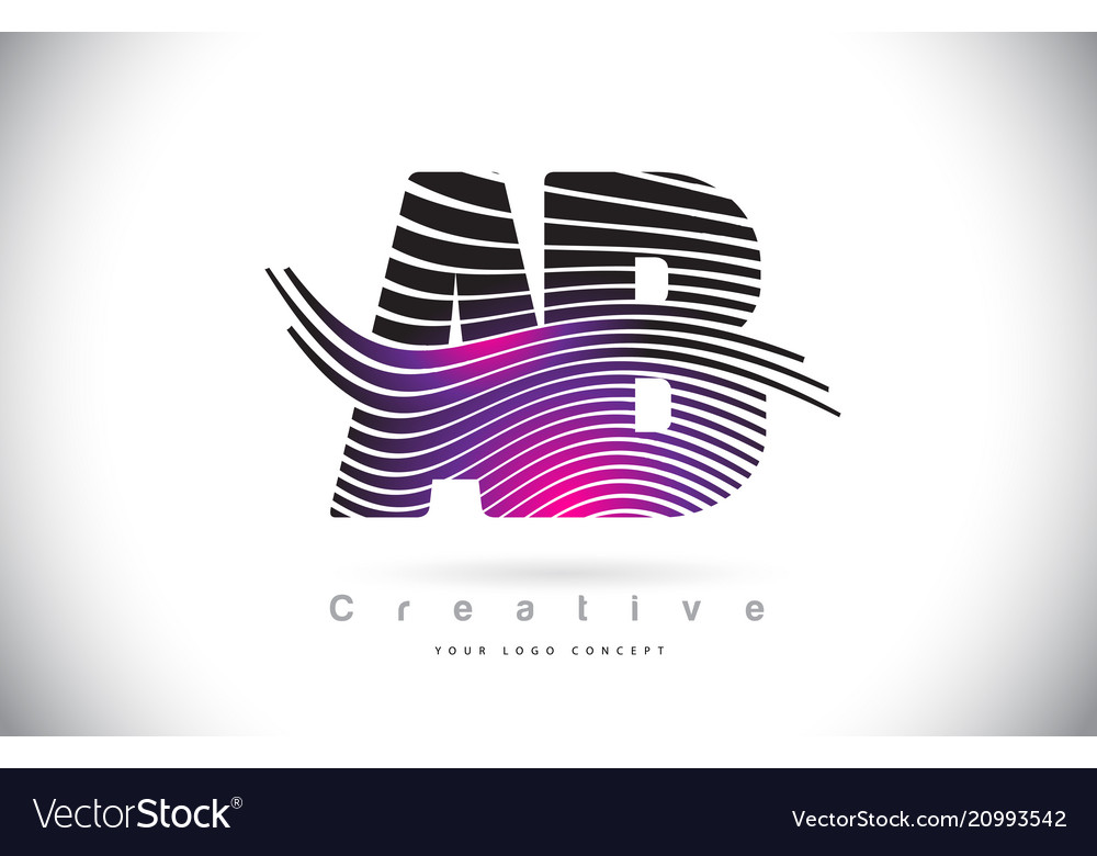 Ab a b zebra texture letter logo design