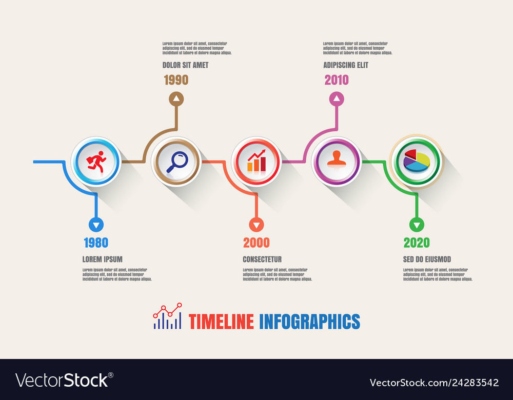 Business timeline Royalty Free Vector Image - VectorStock