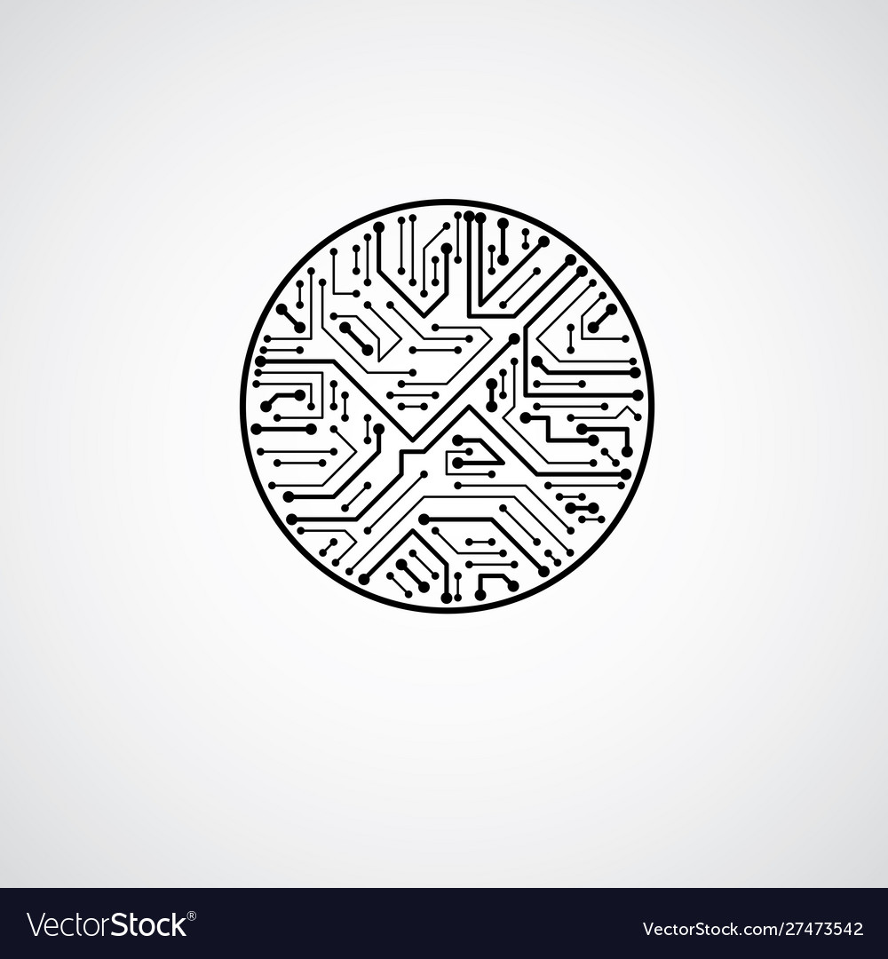 Circuit board circle digital technologies Vector Image