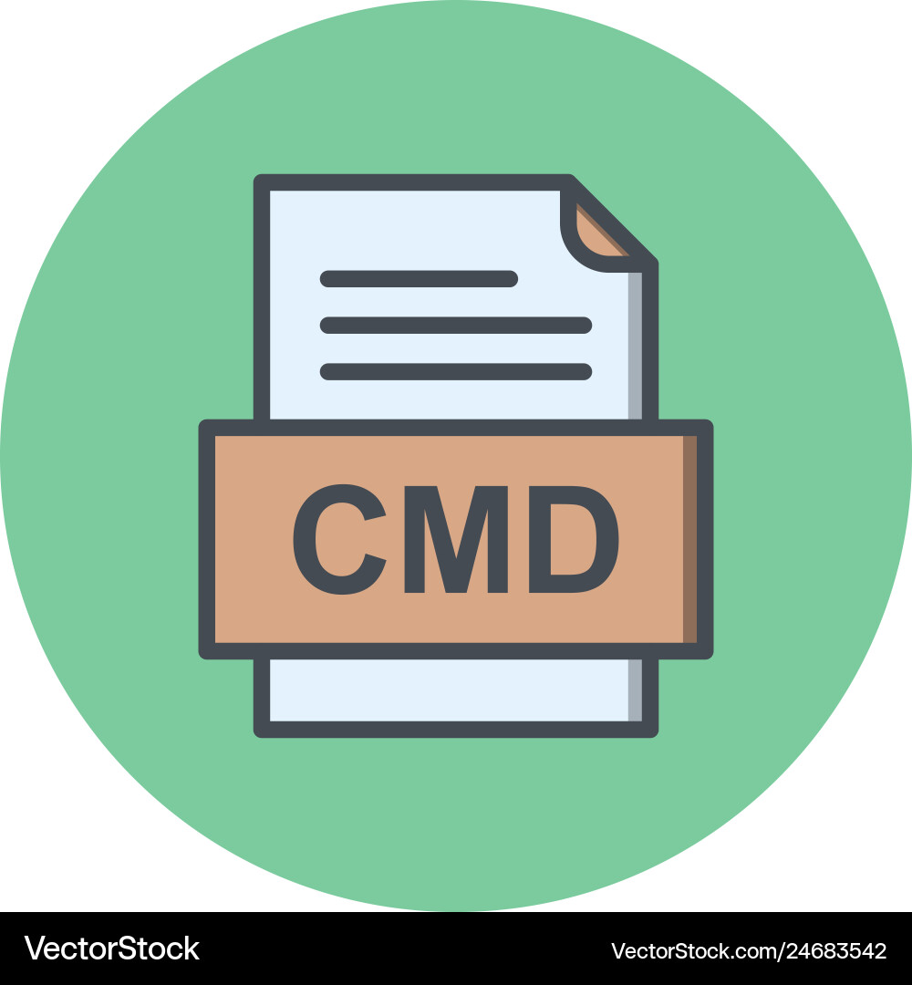 Cmd file document icon Royalty Free Vector Image