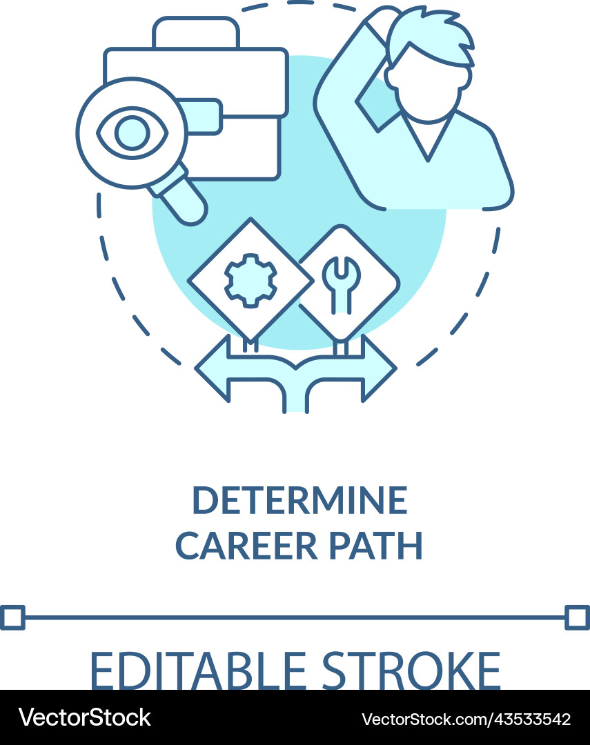Determine career path turquoise concept icon Vector Image