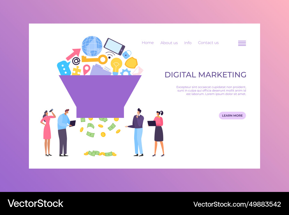 Digital marketing funnel business conversion Vector Image