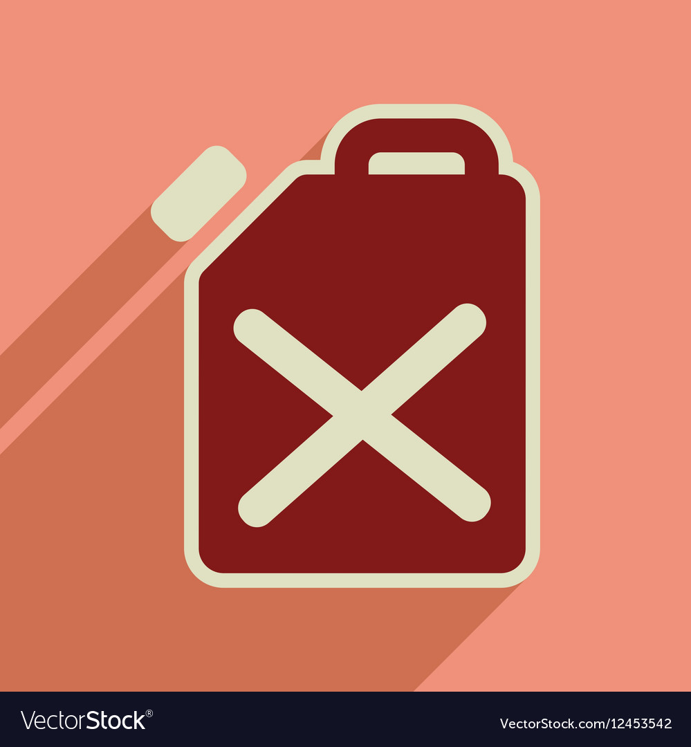 Flat web icon with long shadow jerrycan