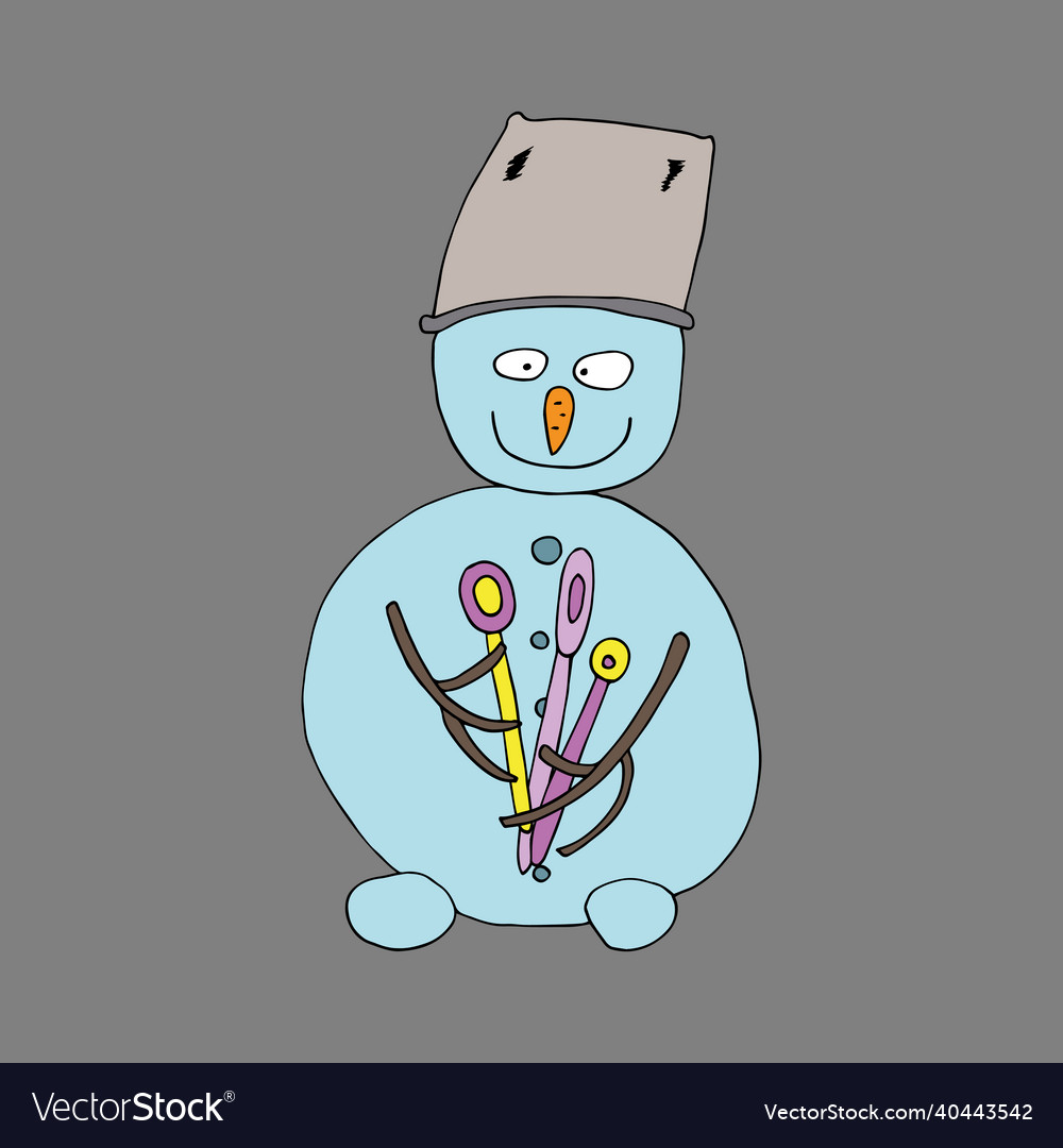 Funny character snowman isolated