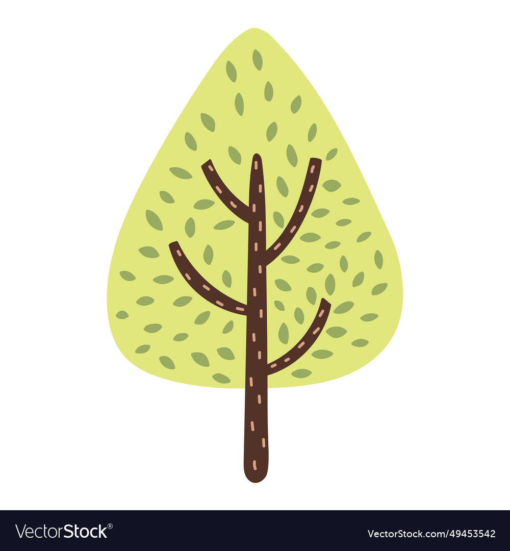 Hand gezeichneter Baum im Cartoon-Stil