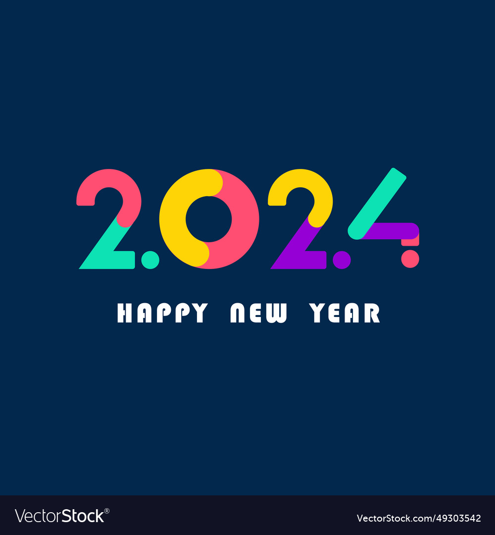 Happy New Year 2024 Celebration Banner Temp Vector Image