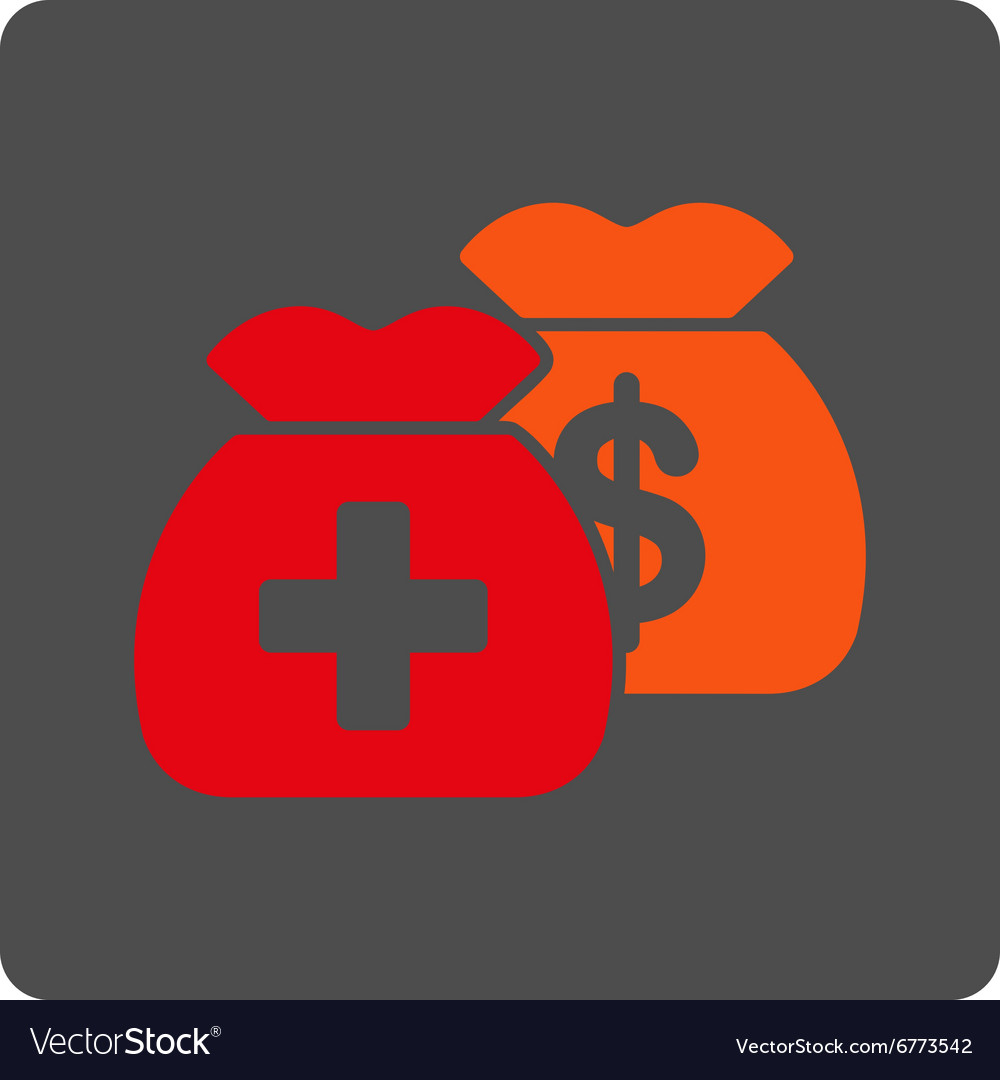 Health care funds flat button Royalty Free Vector Image