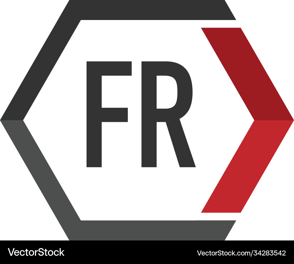 Initial letter fr linked hexagon monogram logo Vector Image