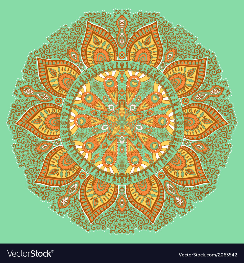 Ornamental round lace pattern circle background