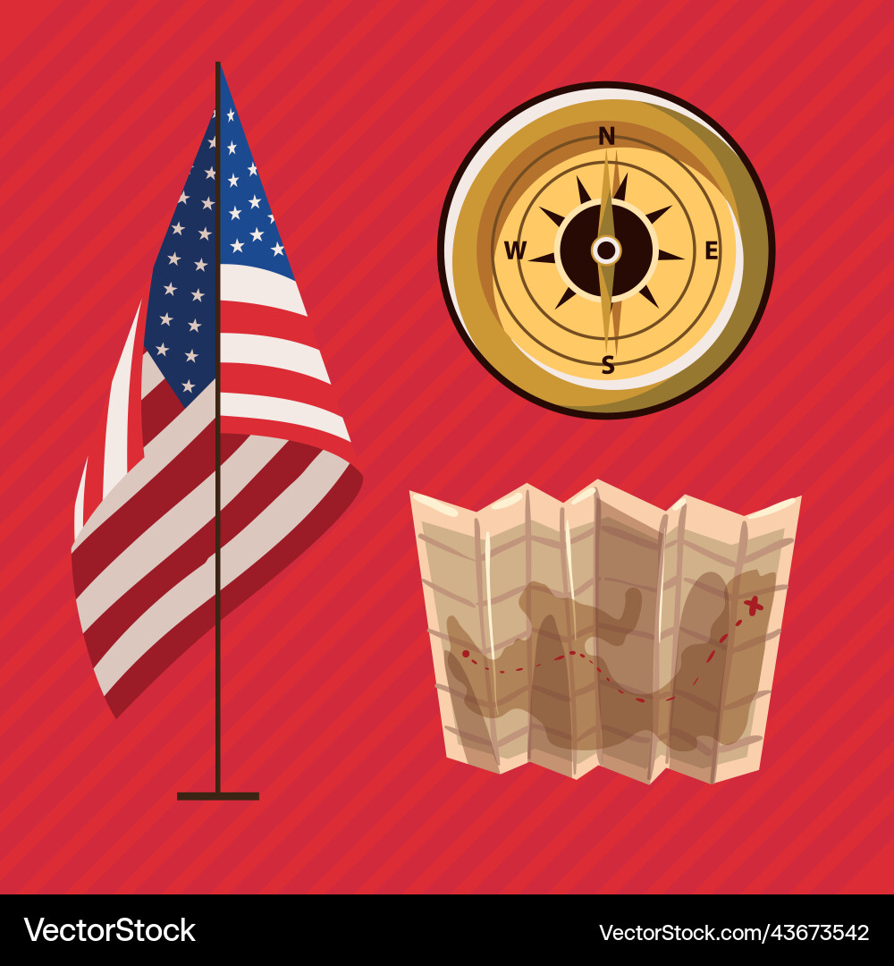 Set Columbus Day Royalty Free Vector Image Vectorstock