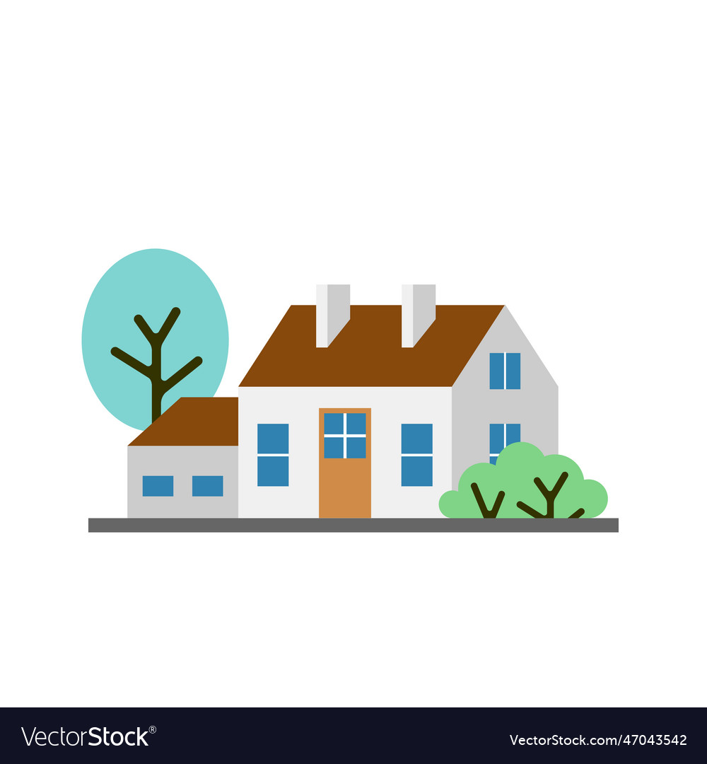 Small white house isolated icon