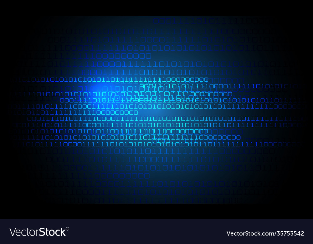 Technology blue number digital computer screen Vector Image