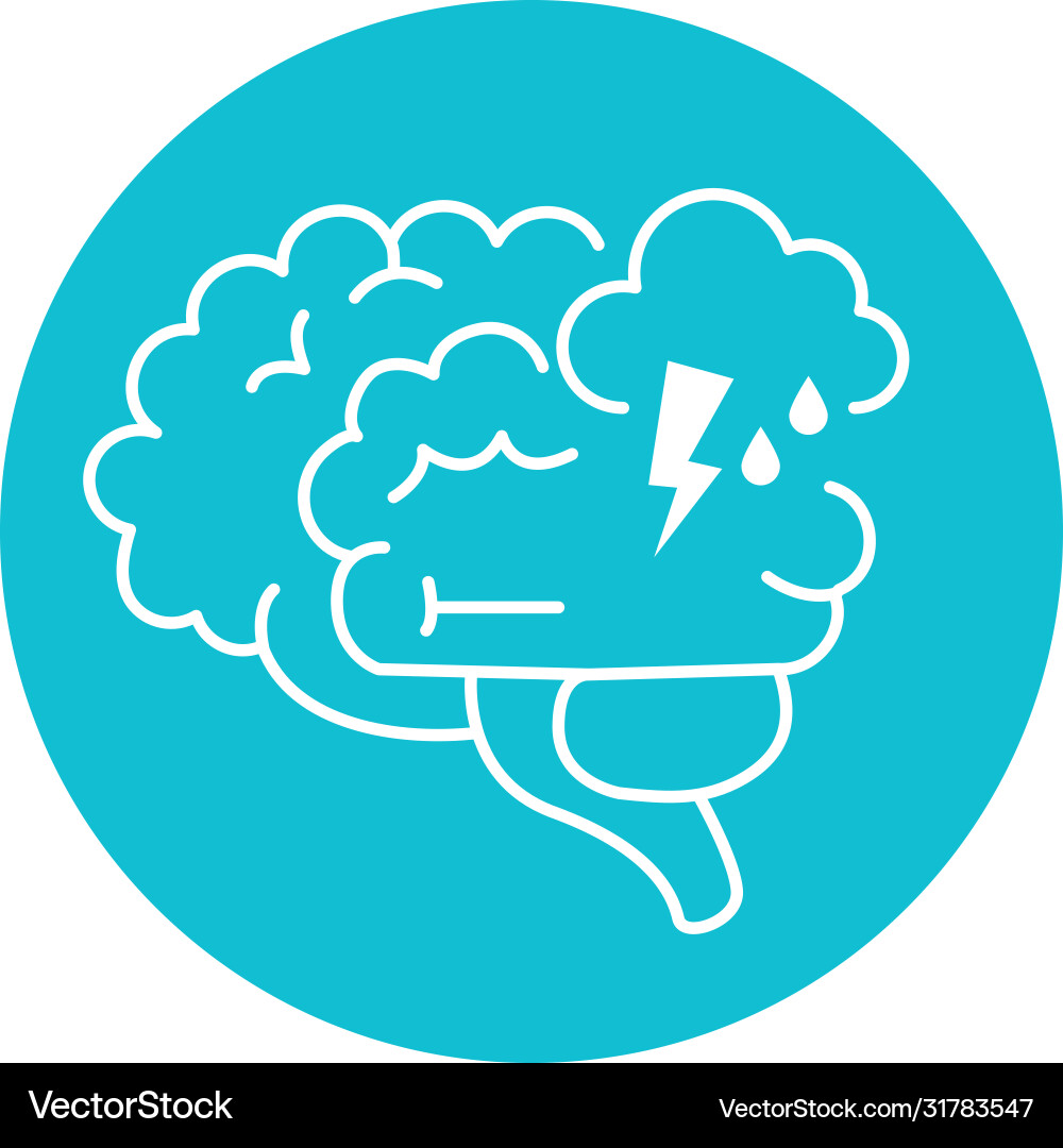 Alzheimer disease brain intellectual decrease Vector Image