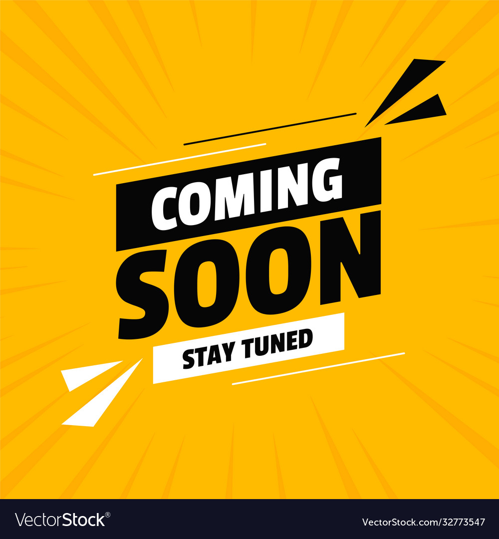 Coming soon under construction yellow background Vector Image