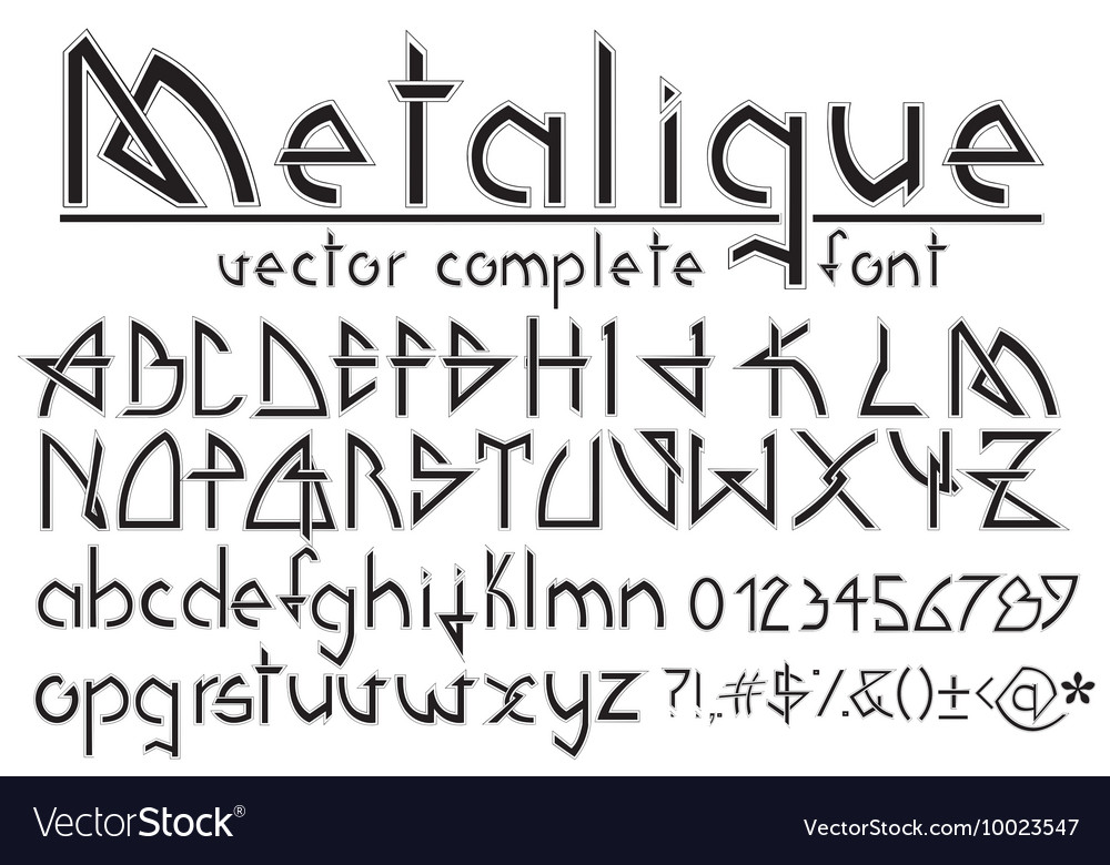 Complete font set Royalty Free Vector Image - VectorStock