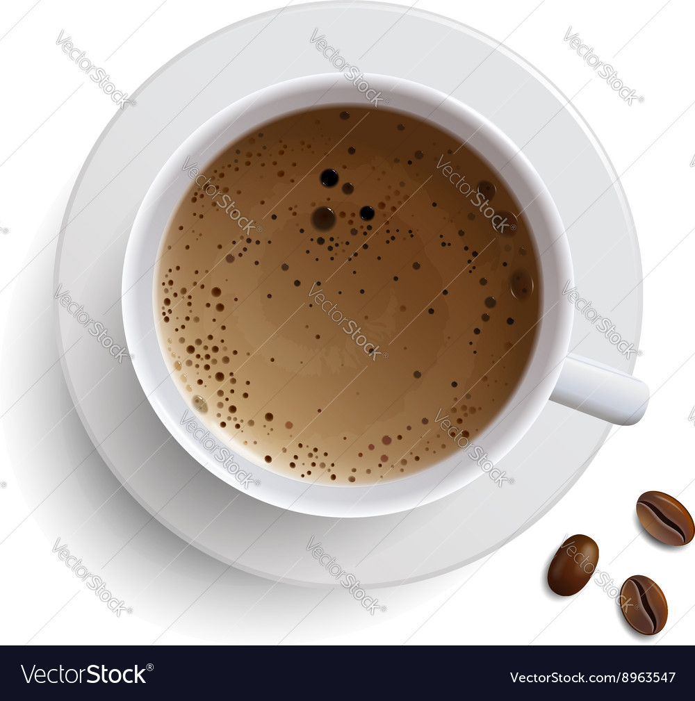 Cup of coffee on a plate Royalty Free Vector Image