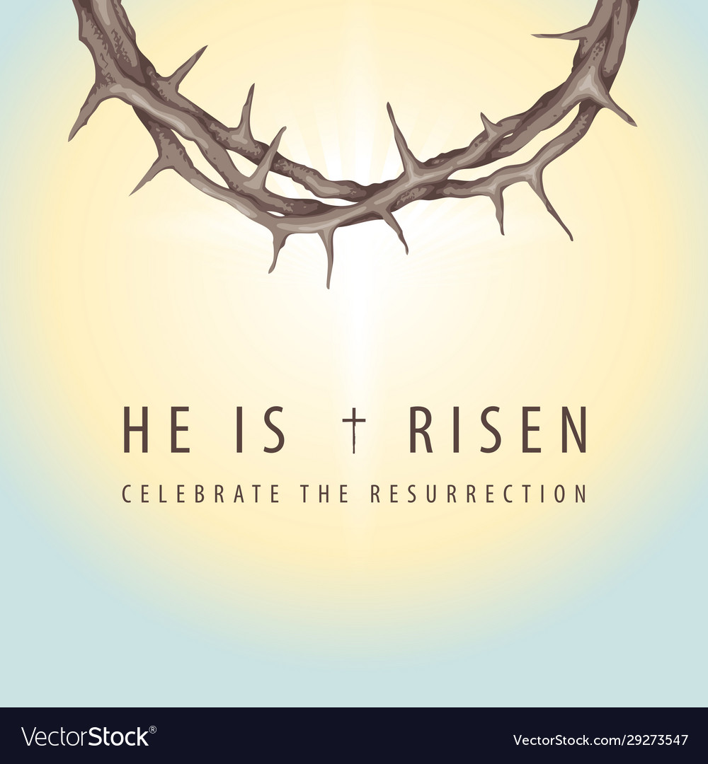 Easter Banner With Crown Thorns And Inscription Vector Image