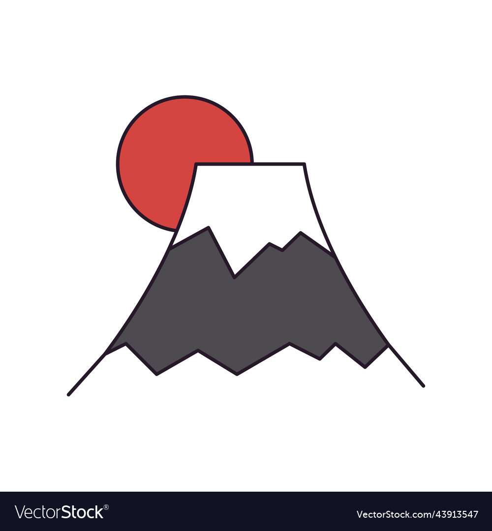 Mount fuji japanese Royalty Free Vector Image - VectorStock