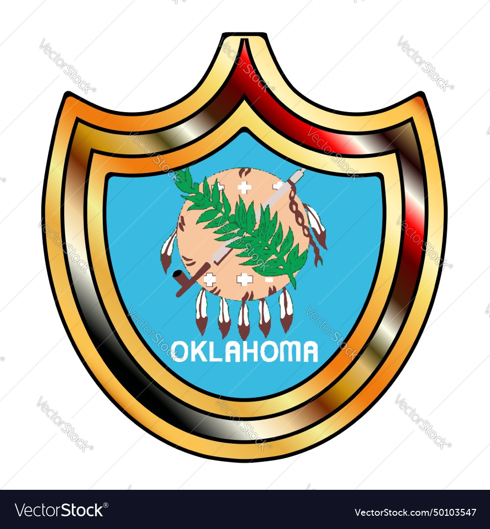 Oklahoma state flag shield spoof Royalty Free Vector Image